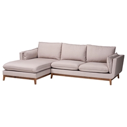 Baxton Studio Olson Modern Beige Fabric Left Facing Sectional Sofa